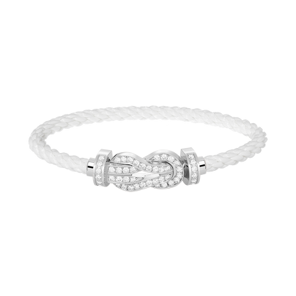 [Regalia jewelry]CHANCE LARGE 8 FIGURE BUCKLE FULL DIAMOND BRACELET SILVER