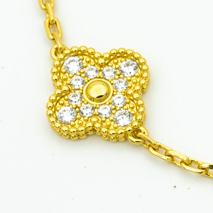 [Regalia jewelry]CLOVER BRACELET 5 MOTIFS GOLD DIAMOND
