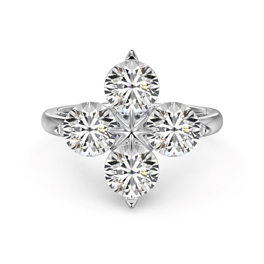 [Regalia jewelry]Four-Leaf Clover Eight-Pointed Star Ring