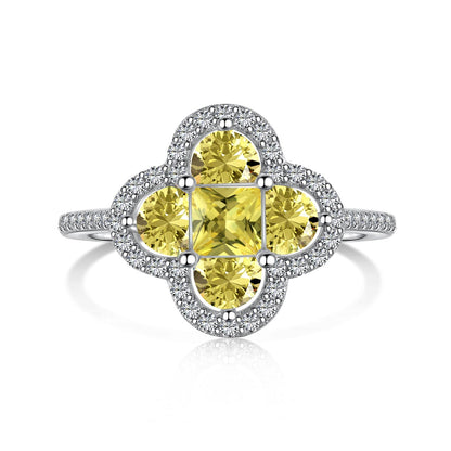 [Regalia jewelry]Luxurious Eternity Flower Shape Banquet Ring