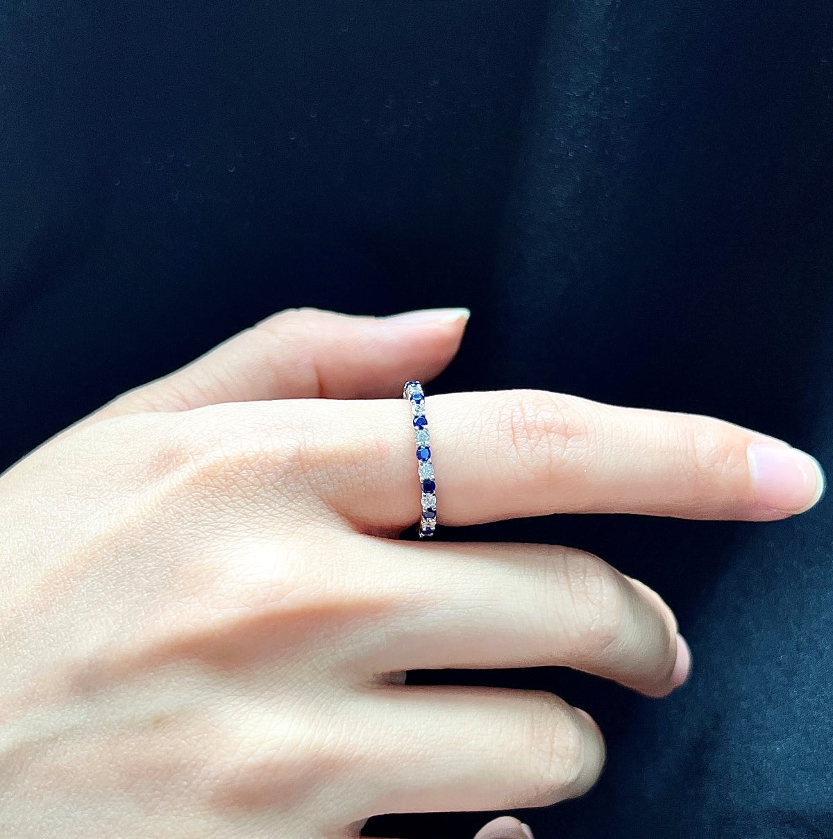 [Regalia jewelry]Exquisite Colorful Round Cut Tennis Ring