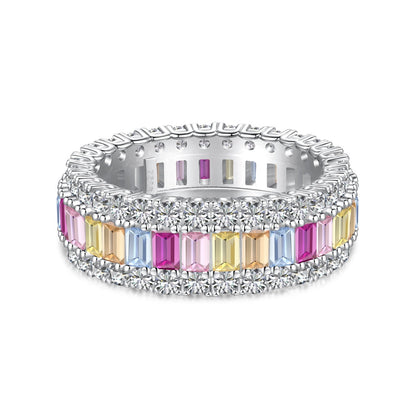 [Regalia jewelry]Dainty Colorful Radiant Cut Daily Ring