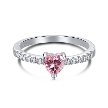 [Regalia jewelry]0.5 Carat CaratEternity Charming Heart Shape Lover Ring