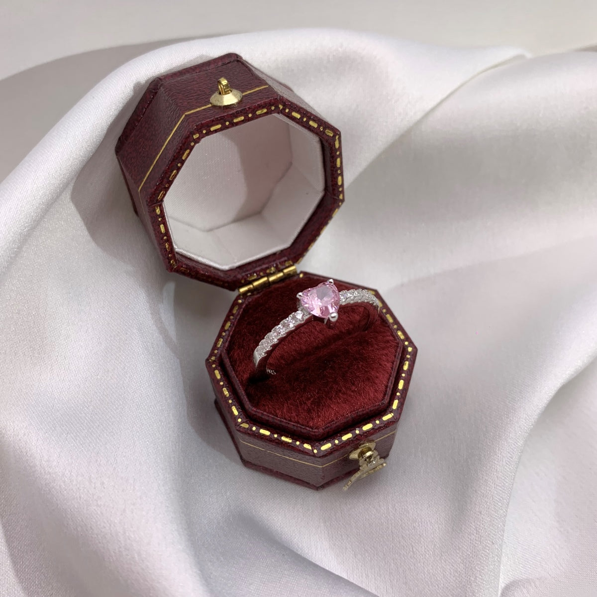 [Regalia jewelry]0.5 Carat CaratEternity Charming Heart Shape Lover Ring