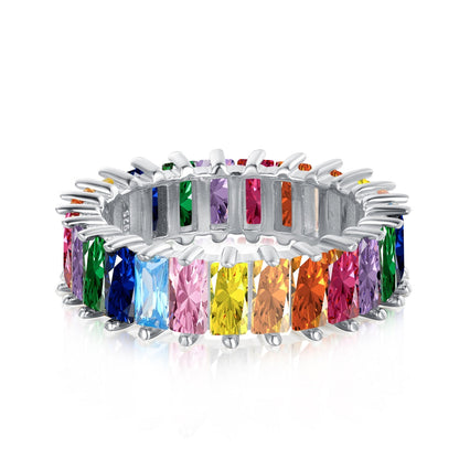[Regalia jewelry]Unique Colorful Radiant Cut RIng