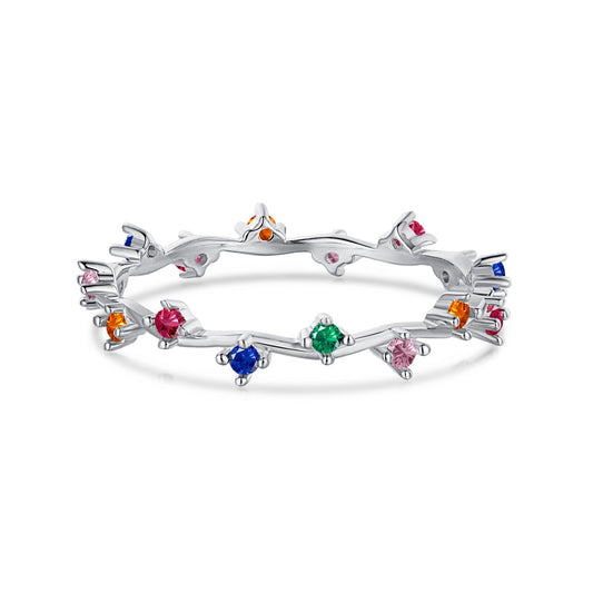 [Regalia jewelry]Radiant Colorful Round Cut Daily Ring
