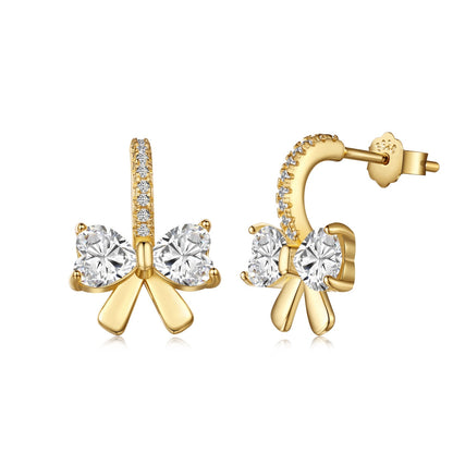 [Regalia jewelry]Exquisite Earrings With Heart-Shaped Bow Design