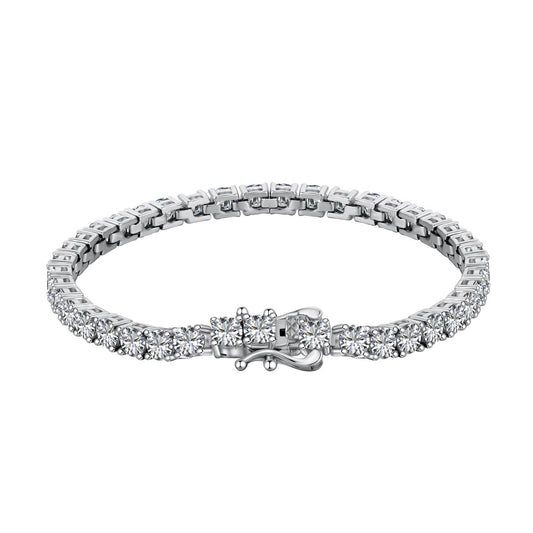 [Regalia jewelry]Luxurious Ornate Round Cut Tennis Bracelet