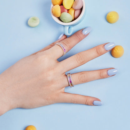 [Regalia jewelry]Splashy Ornate Emerald Cut Cocktail Ring