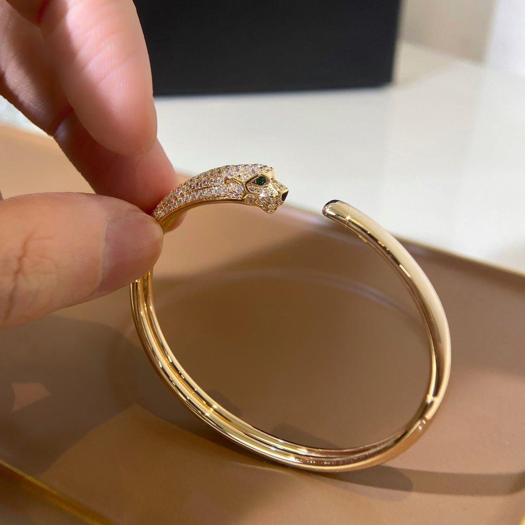 [Regalia jewelry]PANTHERE GOLD DIAMOND OPEN BRACELET