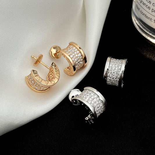 [Regalia jewelry]ZERO 1 DIAMOND PAVED EARRINGS