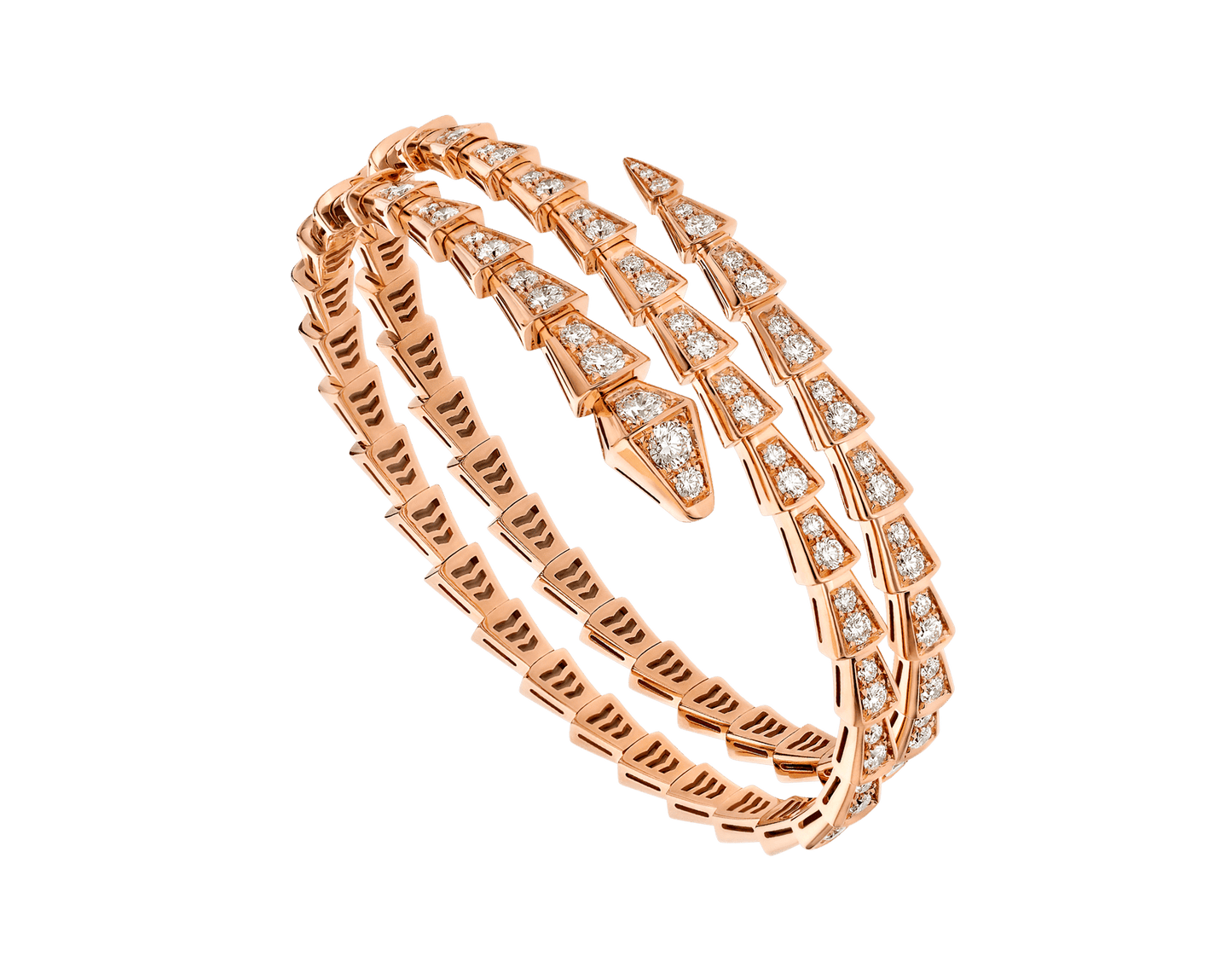 [Regalia jewelry]SERPENTI BRACELET PINK GOLD DIAMOND DOUBLE ROW