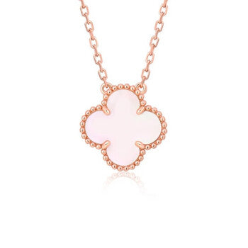 [Regalia jewelry]CLOVER 15MM PINK MOTHER-OF-PEARL SINGLE FLOWER NECKLACE