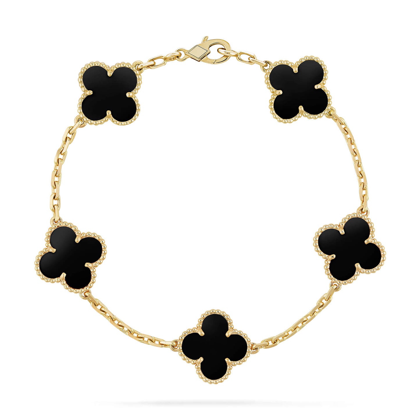 [Regalia jewelry]CLOVER  5 MOTIFS BLACK ONYX BRACELET