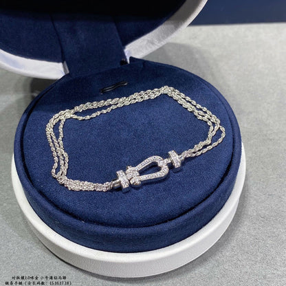 [Regalia jewelry]FORCE SMALL HORSESHOE  DIAMOND CHAIN ROPE BRACELET