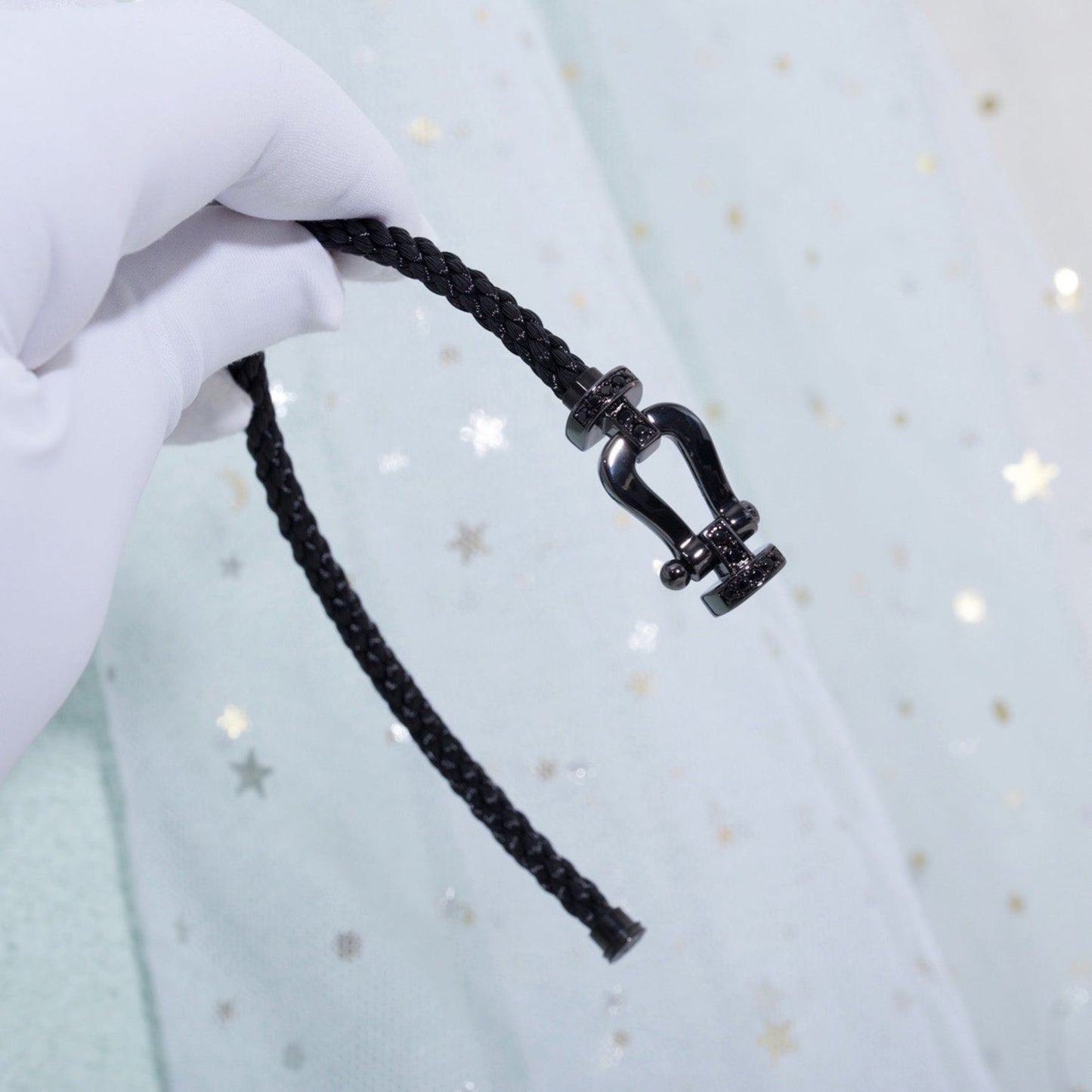 [Regalia jewelry]FORCE LARGE SERIES HORSESHOE BLACK SAMURAI BRACELET