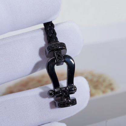 [Regalia jewelry]FORCE LARGE SERIES HORSESHOE BLACK SAMURAI BRACELET