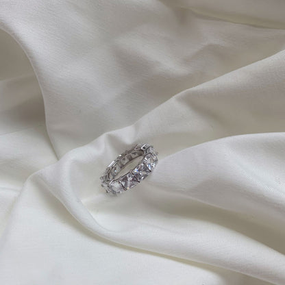 [Regalia jewelry]Elegant Princess Cut Tennis Ring