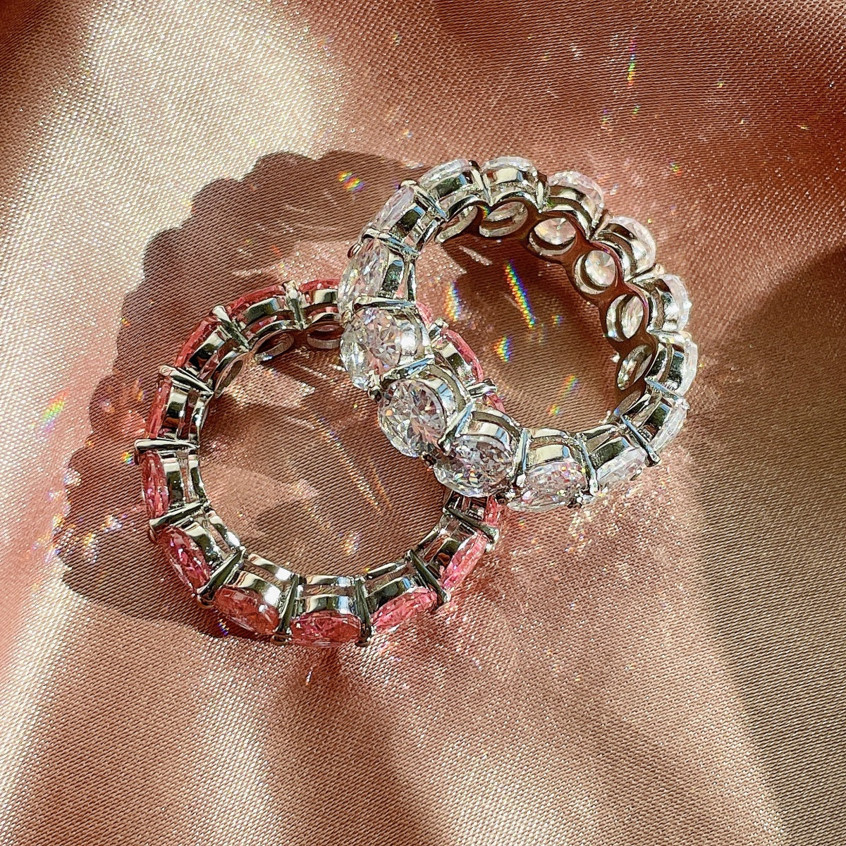 [Regalia jewelry]Dainty Elongated Cushion Cut Tennis Ring