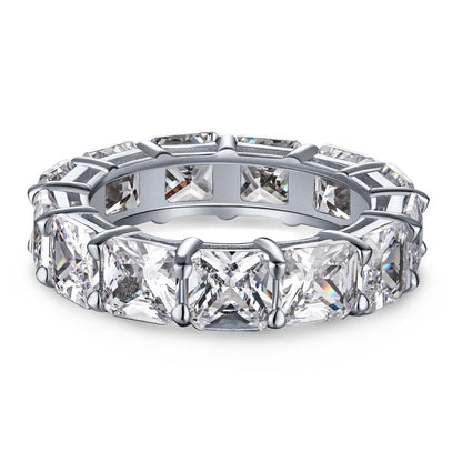 [Regalia jewelry]Elegant Princess Cut Tennis Ring