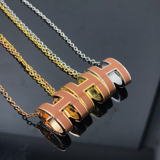 [Regalia jewelry]H NECKLACE BROWN