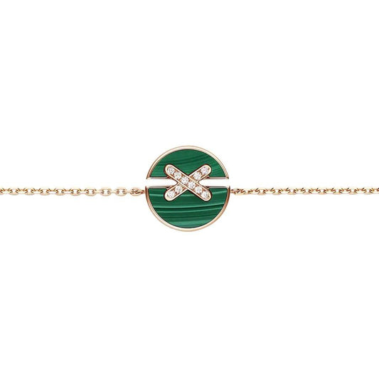 [Regalia jewelry]JEUX DE BRACELET MALACHITE PINK GOLD DIAMONDS