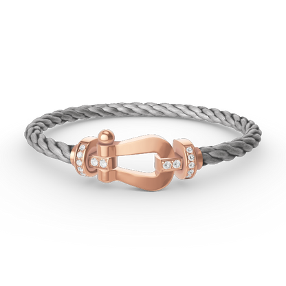 [Regalia jewelry]FORCE LARGE HORSESHOE HALF DIAMOND BRACELET ROSE GOLD
