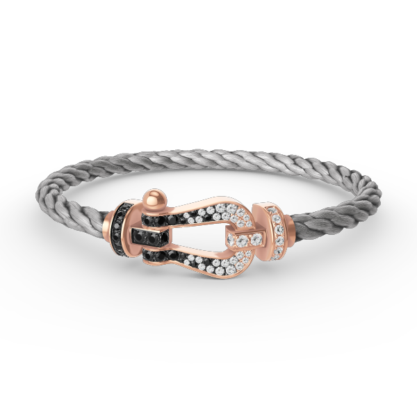 [Regalia jewelry]FORCE LARGE HORSESHOE BLACK WHITE DIAMOND BRACELET ROSE GOLD