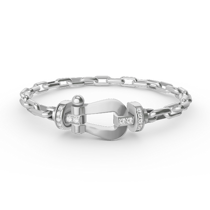 [Regalia jewelry]FORCE LARGE HORSESHOE CLASP  METAL BRACELET