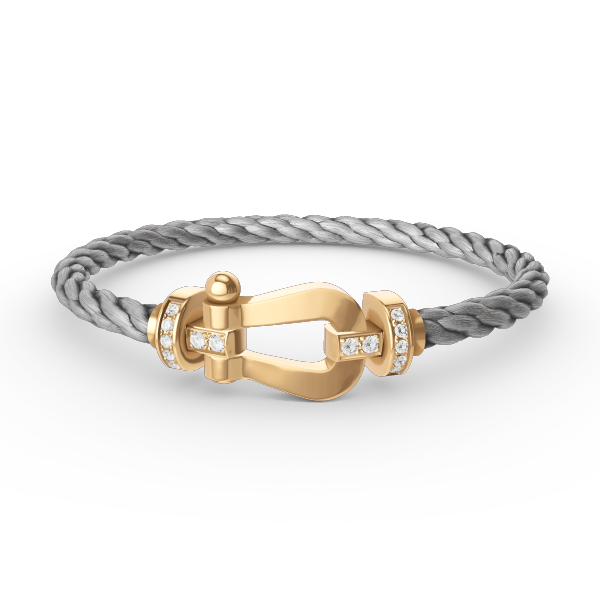 [Regalia jewelry]FORCE LARGE HORSESHOE HALF DIAMOND BRACELET GOLD