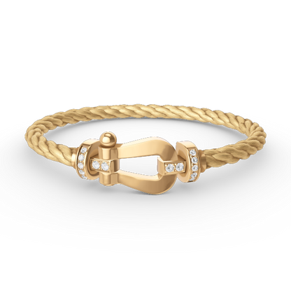 [Regalia jewelry]FORCE LARGE HORSESHOE HALF DIAMOND BRACELET GOLD