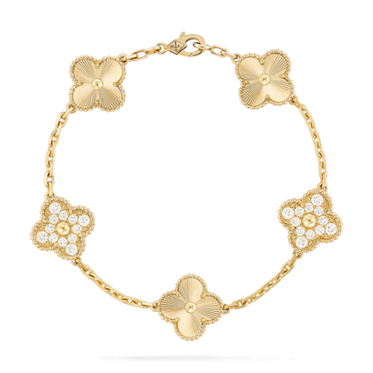 [Regalia jewelry]CLOVER BRACELET 5 MOTIFS GOLD DIAMOND