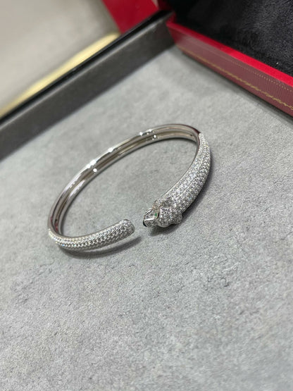 [Regalia jewelry]PANTHERE FULL DIAMOND OPEN BRACELET